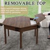 LOVSON Detachable hexagonal tabletop table, suitable for board games and dining, solid wood legs, non-slip game mat, rotating cup holder,vintage brown - 4 of 4