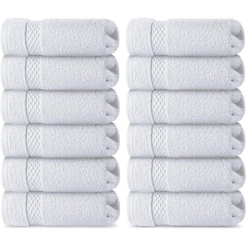 Pack of 12 Washcloth Set 13x13 Inches 100% Cotton Washcloths for Bathr