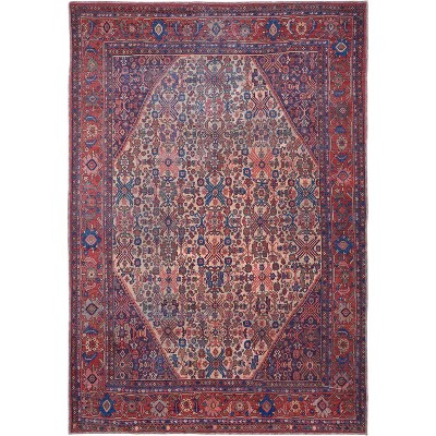 Rawlins Transitional Medallion Red/Tan/Blue Area Rug