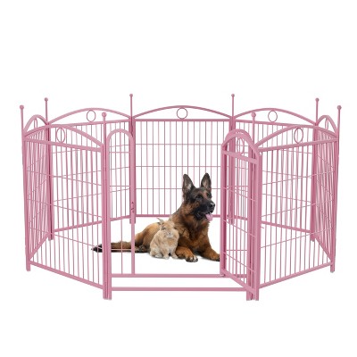 Dog Playpen 32 Inch 8 Panels, Heavy Duty Metal Pet Playpen Indoor Outdoor Exercise Pen with Doors for Large Medium Small Dogs Indoor Outdoor