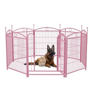 Dog Playpen 32 Inch 8 Panels, Heavy Duty Metal Pet Playpen Indoor Outdoor Exercise Pen with Doors for Large Medium Small Dogs Indoor Outdoor - 1 of 4
