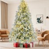 SEVOBAL 7.5FT Snow Flocked Christmas Tree Xmas Trees Prelit Artificial Christmas Tree Pre-Lit Set Premium Holiday Décor, Green, 47.5"*15.25"*14.5" - 2 of 4