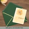 Unique Bargains Office Invitations Graduation Parties Card Gold Border V Flap Envelopes Green - 3 of 4