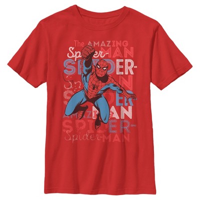 Boy's Marvel Amazing Spider-man Jump T-shirt - Red - Large : Target