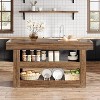 Tribesigns 55" Kitchen Island, 3-Tier Stationary Island Table with Large Countertop, Wooden Coffee Bar Table Storage Cabinet for Dining Room - 2 of 4