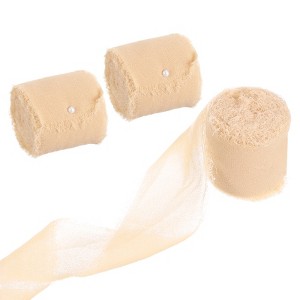 Unique Bargains Gift Wrapping Wedding Decorative Soft Chiffon Ribbon 3 Rolls - 1 of 4