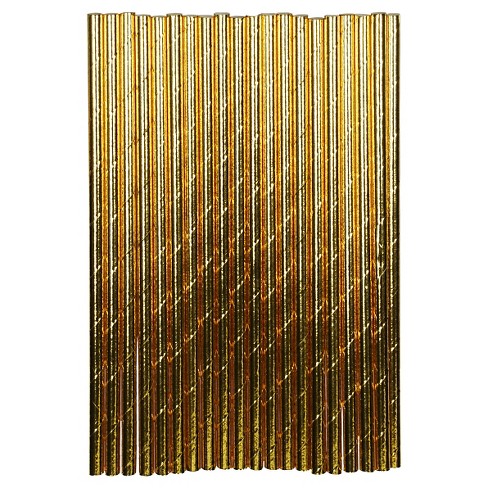 20ct Paper Straws Gold - Spritz™ : Target