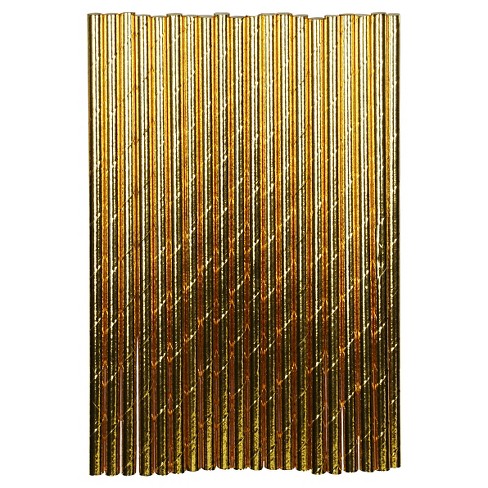 Gold Stars 25pc Paper Straws