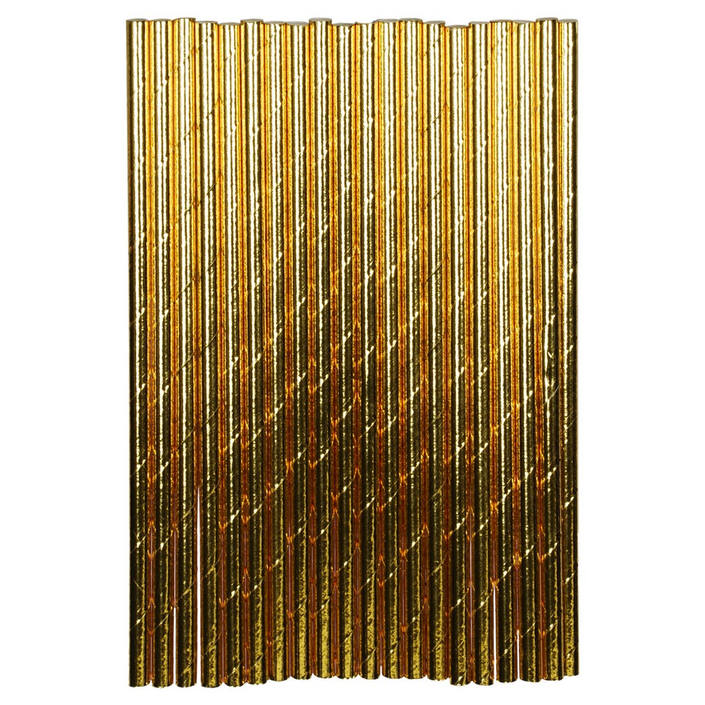 Photos - Other Jewellery 20ct Paper Straws Gold - Spritz™