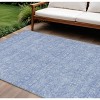 Sky Blue And Ivory Floral Washable Indoor Outdoor Area Rug - 2 of 4