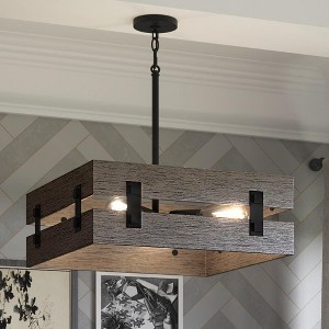 Urban Ambiance Luxury Modern Farmhouse Pendant Light,  7"H x 18"W,  Midnight Black Finish, UHP3371 - 1 of 4