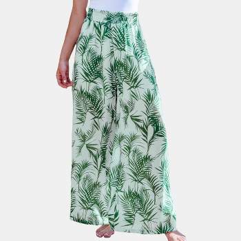 Women's Tropical Smocked Waist Wide Leg Pants - Cupshe