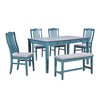 Vatros 6-Piece Vintage Dining Table Set with Storage Drawer, Blue - 2 of 4