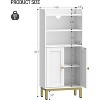 Dcolora Bathroom Storage Cabinet, Small Floor Cabinet with 2 Door and Shelves, Toilet Paper Cabinets - 3 of 4