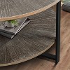 CAVINAS Coffee Tables for Living Room Round Coffee Table with 2-tier Storage and Black Metal Leg for Apartment - 4 of 4