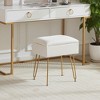 MAYEERTY White Makeup Vanity Stool with Ottoman Footrest - Storage Included for Bedroom & Living Room - 2 of 4