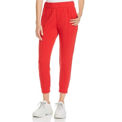 Enza Costa Womens Pintuck Casual Jogger Pants, Red, Large