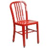 Flash Furniture Commercial Grade 24" Round Metal Indoor-Outdoor Table Set with 4 Vertical Slat Back Chairs - 4 of 4