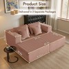 JOYRACER Oversized Chaise Lounge Chair, Corduroy Upholstered Sleeper Sofa with 4 Throw Pillows and Wide Armrest for Living Room - 2 of 4