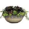Classic Home and Garden Indoor/Outdoor Round Corinthian Resin Flower Pot Planter Bowl, Gray, 12" - 3 of 4