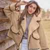 Women's Chic Camel Oversized Coat with Contrast Stitching - Cupshe - 2 of 4