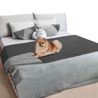 Small Charcoal Waterproof Reversible Pet Couch Cover