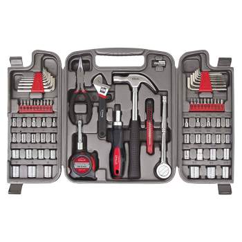 53 Piece Household Tool Kit with Tool Box Pink – Apollo Tools
