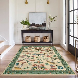 Floral Washable Rug - 1 of 4