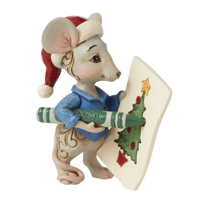 Jim Shore 3.5" Crayola Christmas Mouse Mini Holiday  -  Decorative Figurines