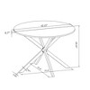 42.13'' Modern Cross Leg Round Dining Table, Occasional Table, Two Piece Removable Top, Matte Finish Iron Legs, Century Modern Circle Table, White - 2 of 4