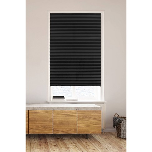 1pc 36"x72" Room Darkening Pleated Paper Window Shade Black - Lumi Home Furnishings - image 1 of 4