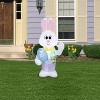 Gemmy Airblown Inflatable Easter Bunny, 4 ft Tall, White - 4 of 4