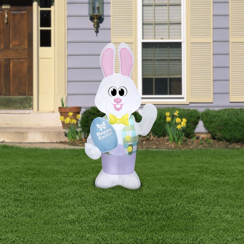 Gemmy Airblown Inflatable Easter Bunny, 4 ft Tall, White, 4 of 6