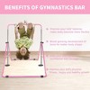 SEVOBAL Home Gyms Pink Multi-Functional Adjustable Height Children's Horizontal Gymnastic Bar With Bear Rings, Pink, 39"*57"*51" - 2 of 4