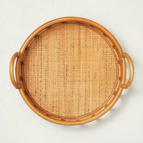 17" Rattan Decorative Coil Round Serving Tray - Opalhouse™ designed with Jungalow™ - image 1 of 3