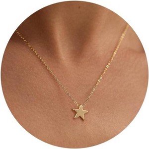 Circle CZ Pendant Necklace 14K Gold Plated Twist Rope Chain Jewelry - 1 of 4