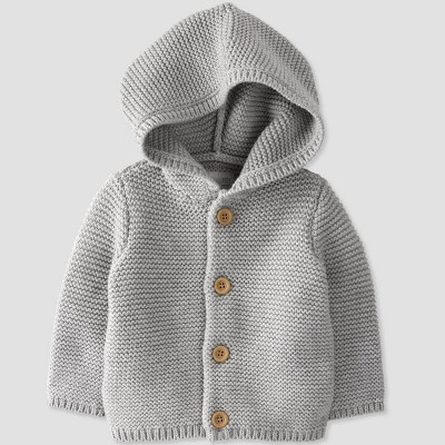 Image of Little Planet by Carter’s Organic Baby Cardigan - Gray Newborn