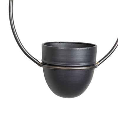 Black Iron 2-Piece Rustic Hanging Planter Set