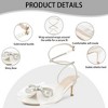 Perphy Women's Mesh Bow Lace Up Rhinestones Strap Kitten Heel Sandals - 2 of 4
