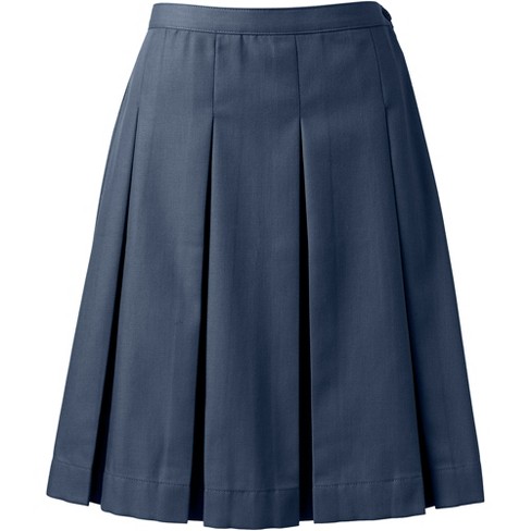 Lands' End Lands' End School Uniform Women's Poly-cotton Box Pleat Skirt Top  Of Knee : Target