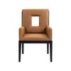 Meridian Furniture,Gwendolyn Cognac Vegan Leather Dining Arm Chair - 3 of 4