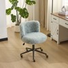 Karl Home | Plush Velvet Swivel Chair Antique Bronze Base With Wheels - 3 of 4