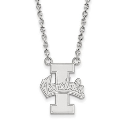 Black Bow Jewelry 10k White Gold Idaho Vandals NCAA Necklace 18 Inch