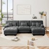 Oversized 133.8" Chenille Modular U-Shaped Sectional Sofa with Bolster Armrests and 2 Ottomans, 5-Piece Free combination Sofa - 3 of 4