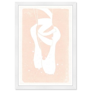 15" x 21" Blush Ballerina Shoes Fashion and Glam Framed Art Print - Wynwood Studio: Modern Style, Digital Artwork, White Frame - 1 of 4