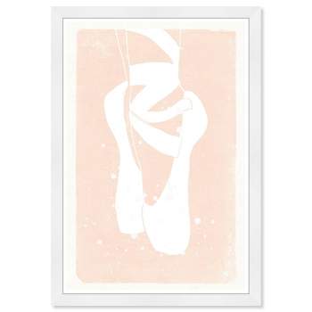 15" x 21" Blush Ballerina Shoes Fashion and Glam Framed Art Print - Wynwood Studio