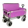 NAYSAYE Folding Wagon 3 in 1 Convertible Utility Cart with Bench Seat and Storage for Camping, Purple, 40.94"*20.47"*44.29" - 2 of 4