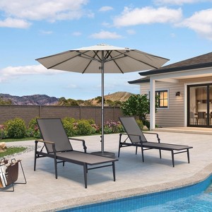 PURPLE LEAF Outdoor Patio Umbrella Market Table Sun Umbrellas with 8 Aluminum Sturdy Ribs for Backyard Deck Garden Pool - 1 of 1