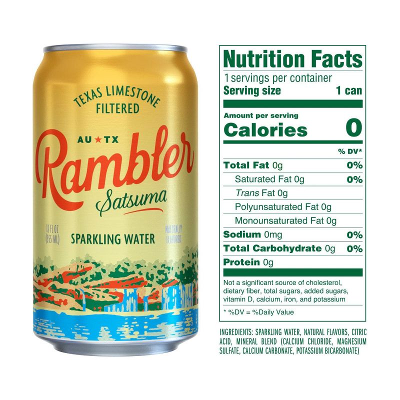 Rambler Satsuma Sparkling Water - 8pk/12 fl oz Cans, 5 of 6
