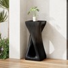 Lyngins Twisted Spiral Patio End Tables, MGO Accent Table, Wood-Look Outdoor End Table for Patio or Indoor Use, Outdoor Side Table - 3 of 4